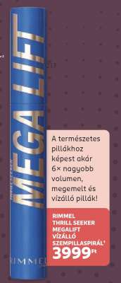 RIMMEL THRILL SEEKER MEGALIFT VÍZÁLLÓ SZEMPILLASPIRÁL