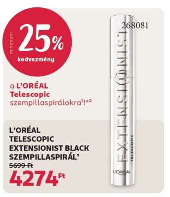 L'ORÉAL TELESCOPIC EXTENSIONIST BLACK SZEMPILLASPIRÁL