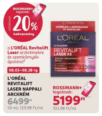 L'ORÉAL REVITALIFT LASER NAPPALI ARCKRÉM