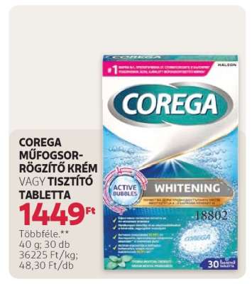 COREGA MŰFOGSORRÖGZÍTŐ KRÉM VAGY TISZTÍTÓ TABLETTA