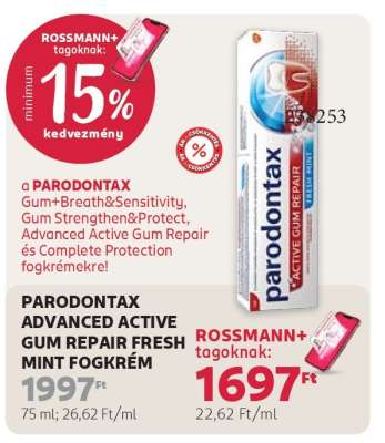 PARODONTAX ADVANCED ACTIVE GUM REPAIR FRESH MINT FOGKRÉM