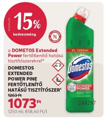 DOMESTOS EXTENDED POWER PINE FERTŐTLENÍTŐ HATÁSÚ TISZTÍTÓSZER