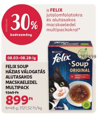 FELIX SOUP HÁZIAS VÁLOGATÁS ALUTASAKOS MACSKAELEDEL MULTIPACK