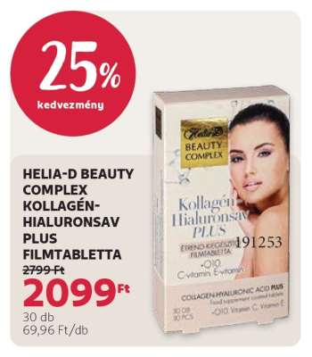 HELIA-D BEAUTY COMPLEX KOLLAGÉN-HIALURONSAV PLUS FILMTABLETTA