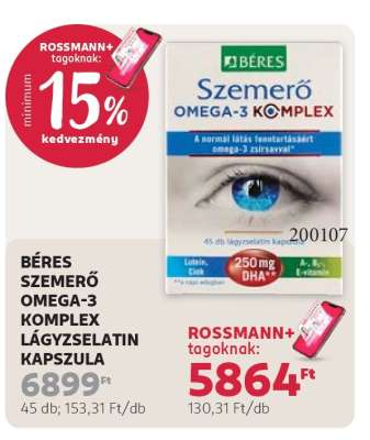 BÉRES SZEMERŐ OMEGA-3 KOMPLEX LÁGYZSELATIN KAPSZULA