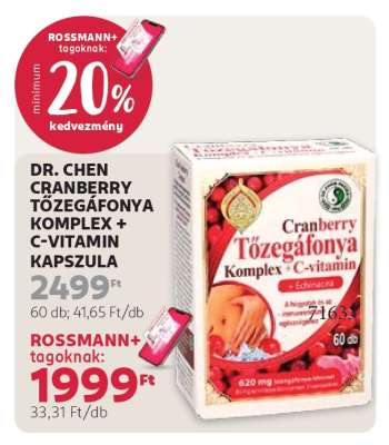 DR. CHEN CRANBERRY TŐZEGÁFONYA KOMPLEX + C-VITAMIN KAPSZULA