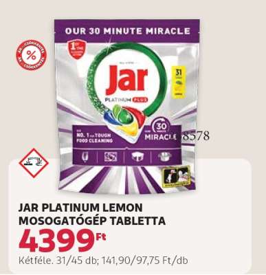 JAR PLATINUM LEMON MOSOGATÓGÉP TABLETTA
