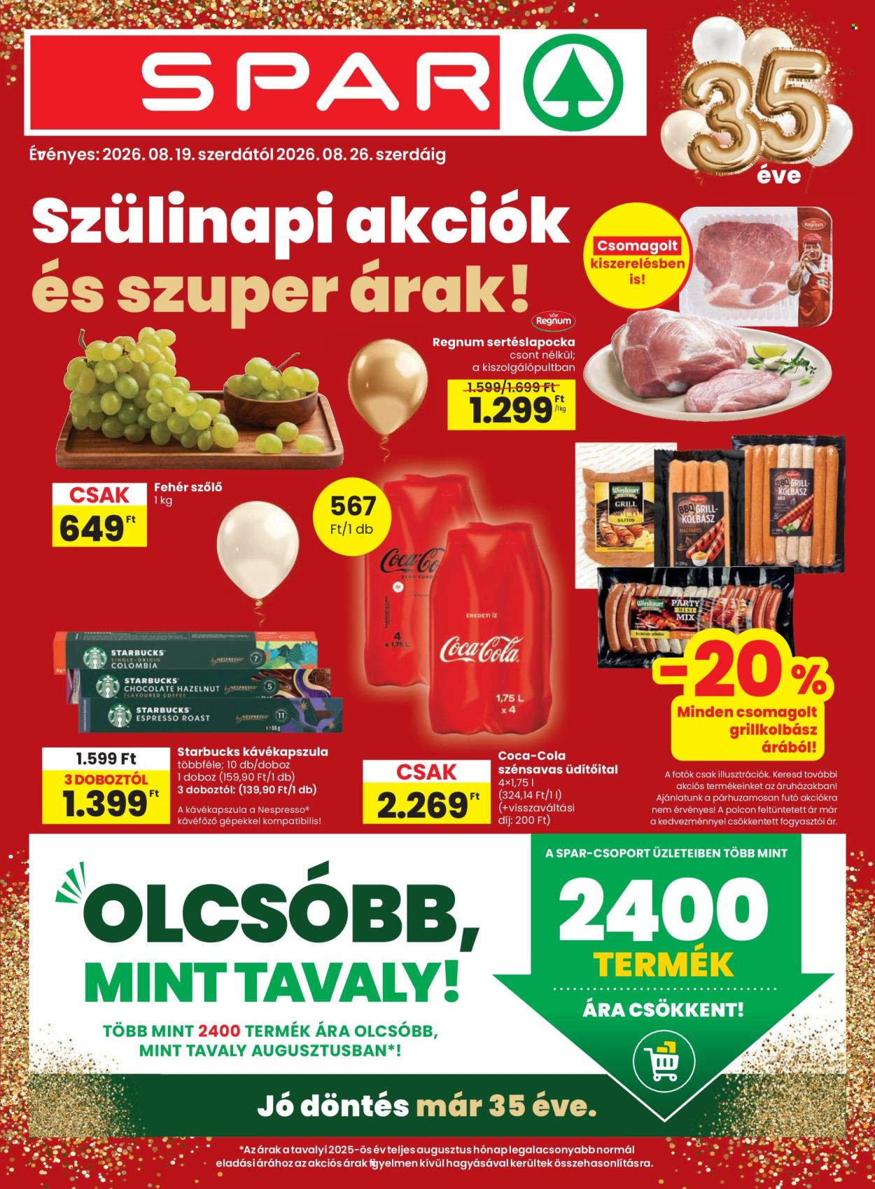SPAR akciós újság érvényes:  - 2026.08.19 - 2026.08.26. 1. oldal Oldal 1