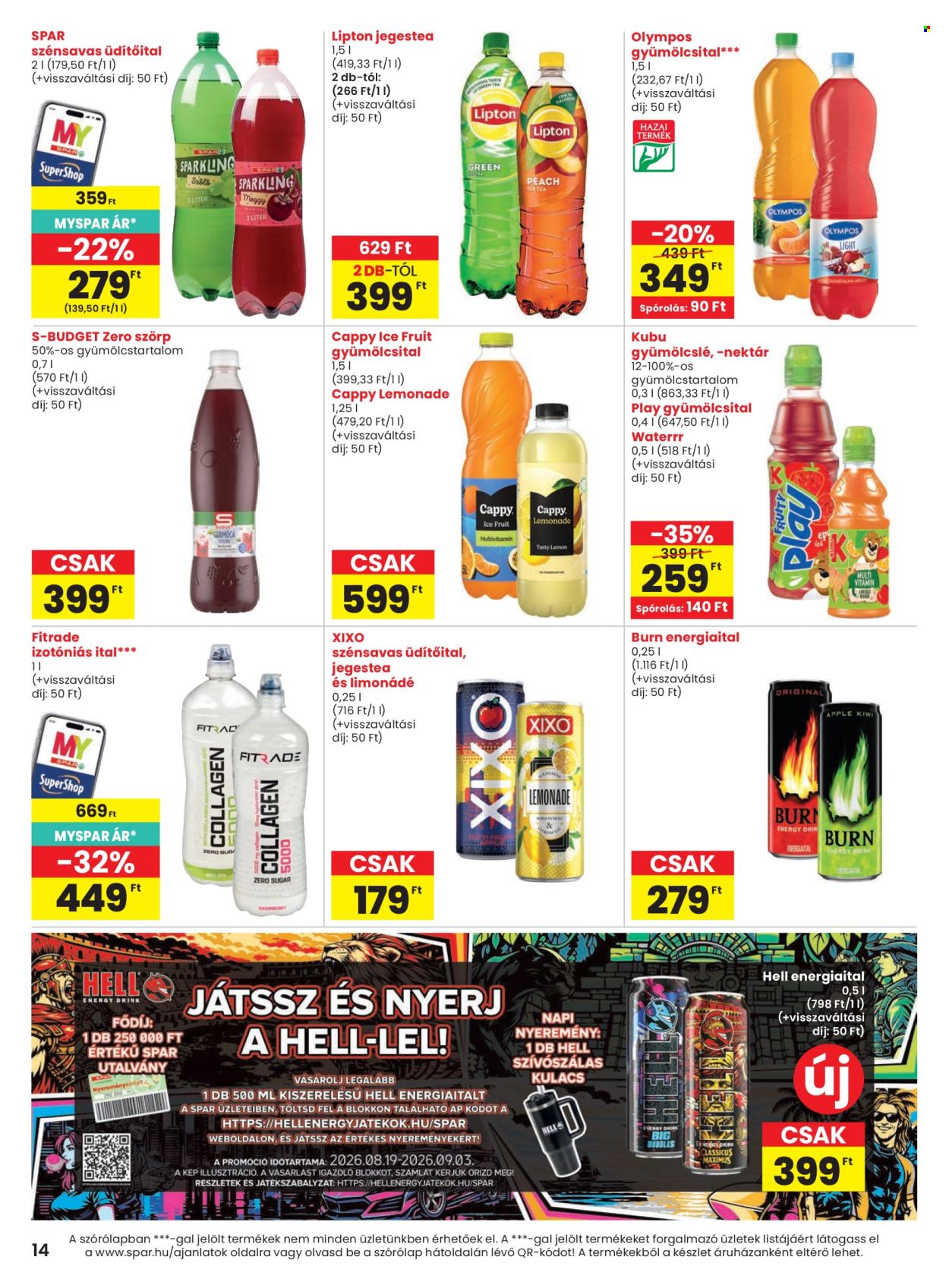 SPAR akciós újság érvényes:  - 2026.08.19 - 2026.08.26. 14. oldal Oldal 14