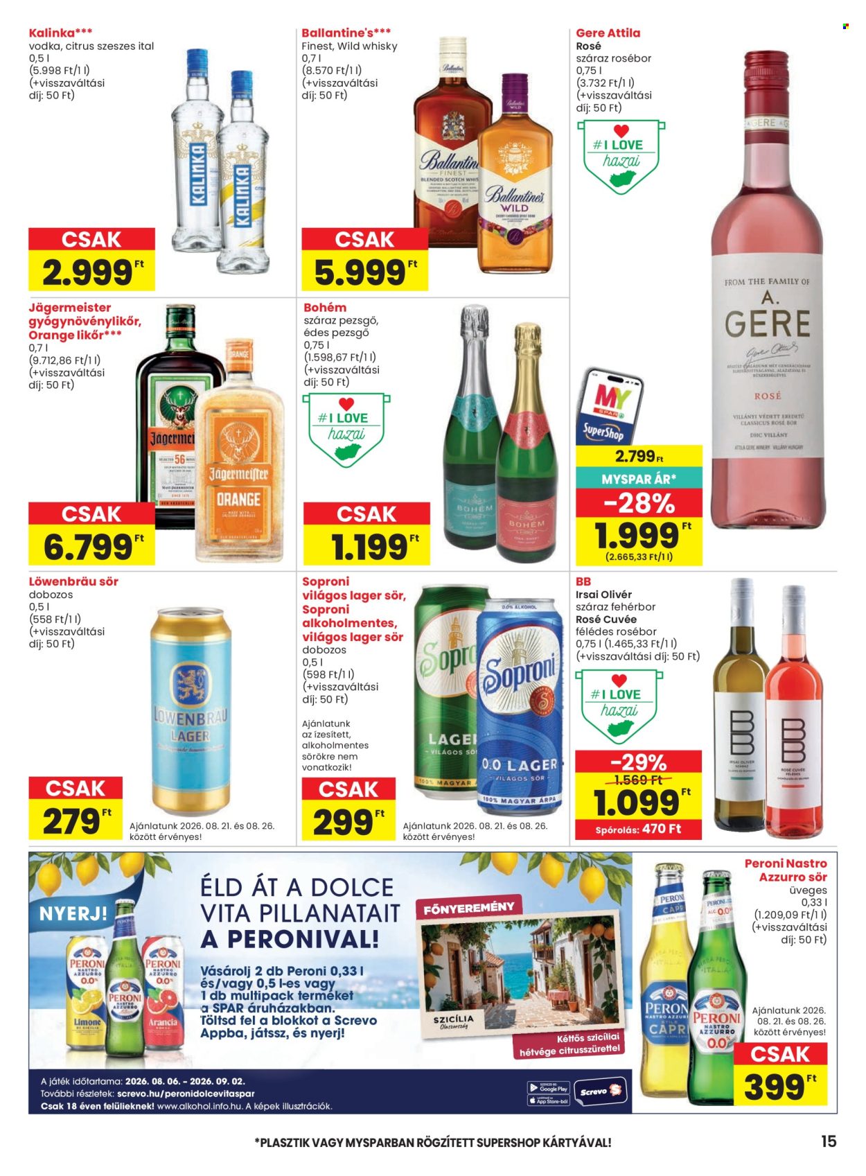 SPAR akciós újság érvényes:  - 2026.08.19 - 2026.08.26. 15. oldal Oldal 15