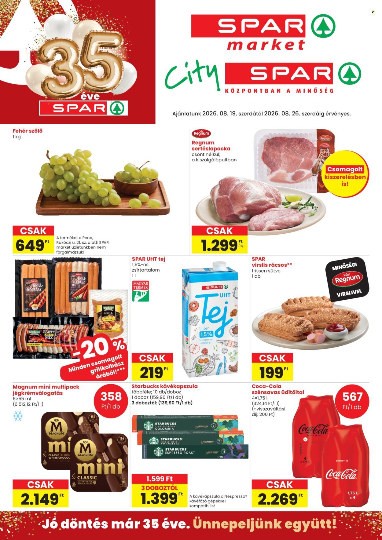 SPAR akciós újság érvényes:  - 2026.08.19 - 2026.08.26. 1. oldal Oldal 1
