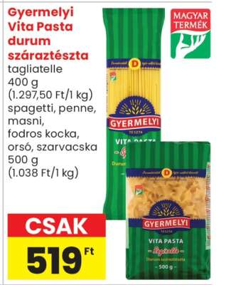 Gyermelyi Vita Pasta durum száraztészta