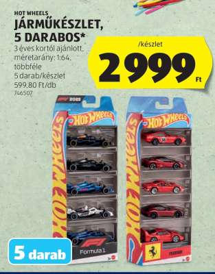 Hot Wheels Járműkészlet, 5 darabos