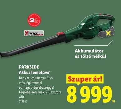 PARKSIDE Akkus lombfúvó