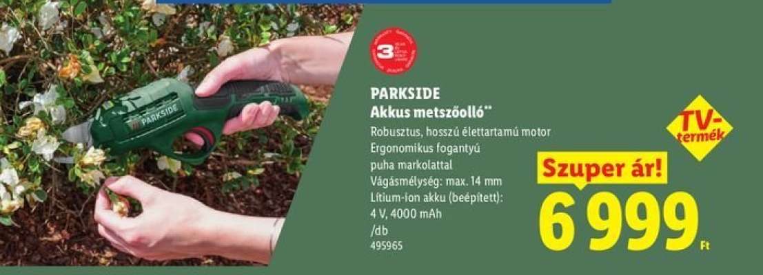 PARKSIDE Akkus metszőolló