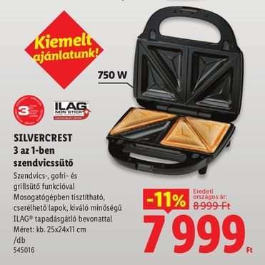 Silvercrest 3 az 1-ben szendvicssütő