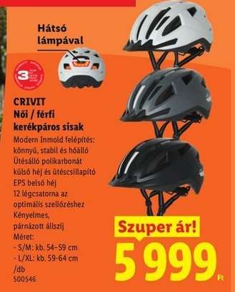 CRIVIT Női / férfi kerékpáros sisak
