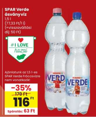 SPAR Verde ásványvíz