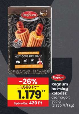 Regnum hot dog kolbász