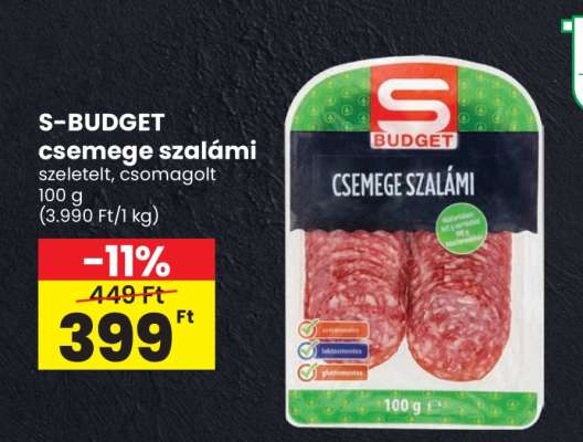 S-BUDGET csemege szalámi