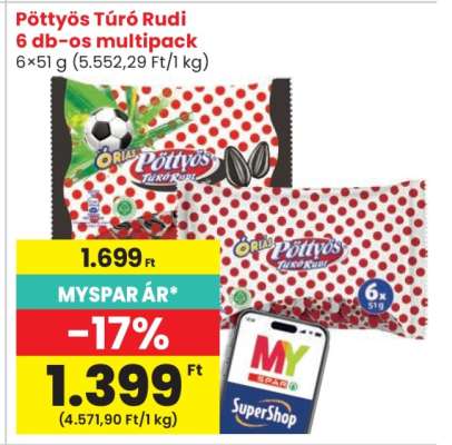 Pöttyös Túró Rudi 6 db-os multipack