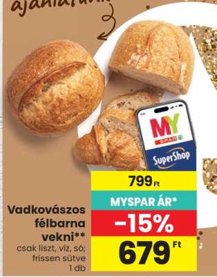 Vadkovászos félbarna vekni