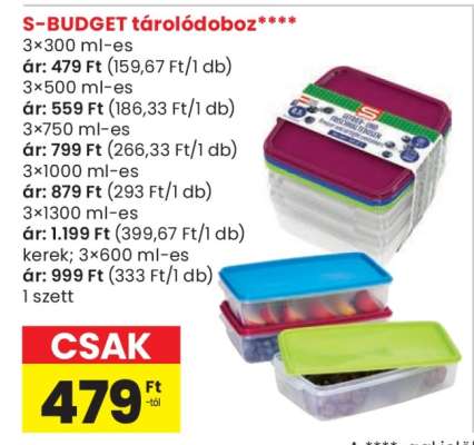 S-BUDGET tárolódoboz