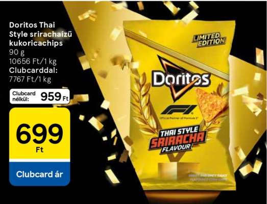 Doritos Thai Style srirachaízű kukoricachips