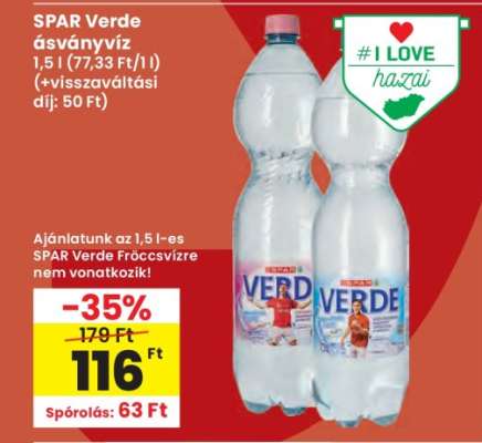 SPAR Verde ásványvíz