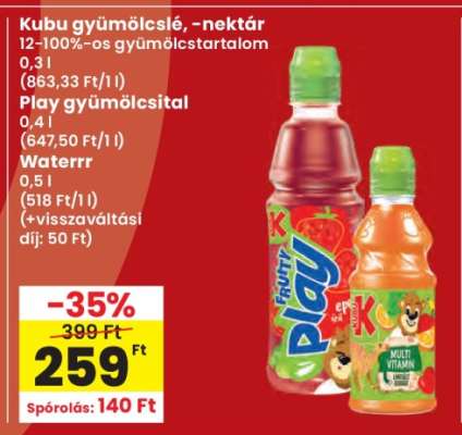 Kubu gyümölcslé, -nektár
