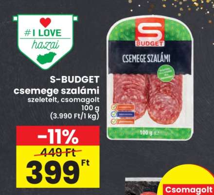 S-BUDGET csemege szalámi