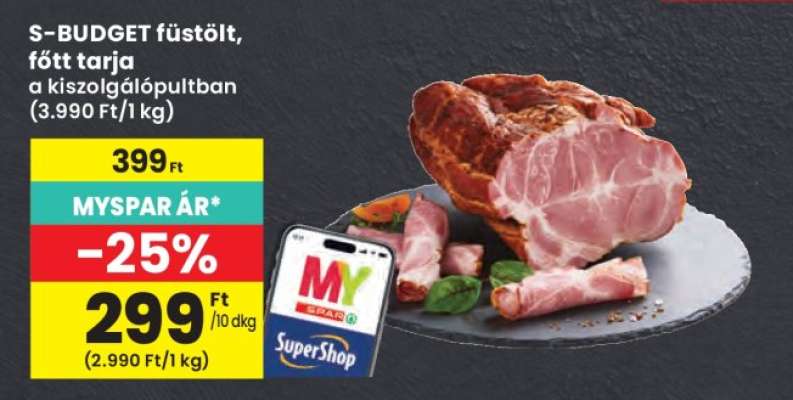 S-BUDGET füstölt, főtt tarja