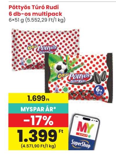 Pöttyös Túró Rudi 6 db-os multipack