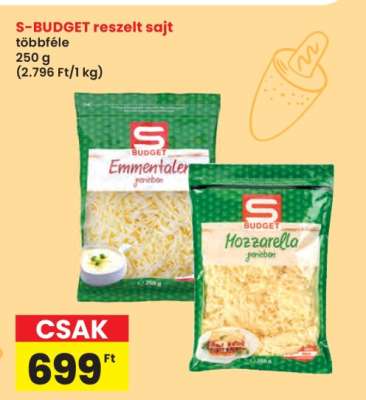S-BUDGET reszelt sajt