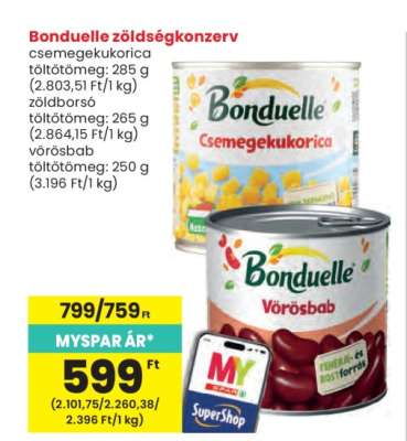 Bonduelle zöldségkonzerv