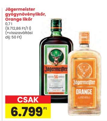 Jägermeister gyógynövénylikőr, Orange likőr