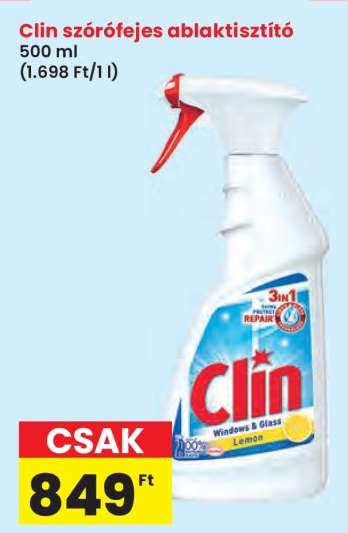 Clin szórófejes ablaktisztító