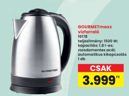 GOURMETMAXX Vízforraló