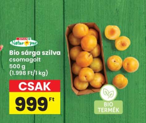 Bio sárga szilva csomagolt