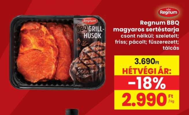 Regnum BBQ magyaros sertéstarja