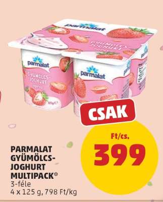 PARMALAT GYÜMÖLCS-JOGHURT MULTIPACK