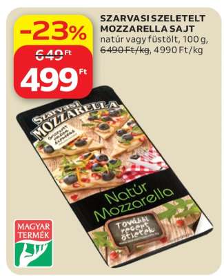 Szarvasi szeletelt mozzarella sajt