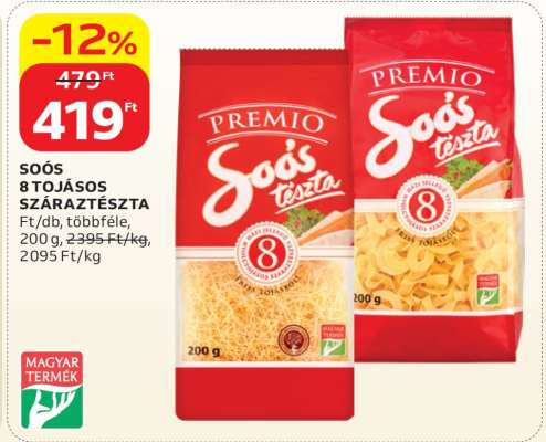 Soós 8 tojásos száraztészta