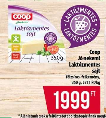 Coop Jó nekem! Laktózmentes sajt