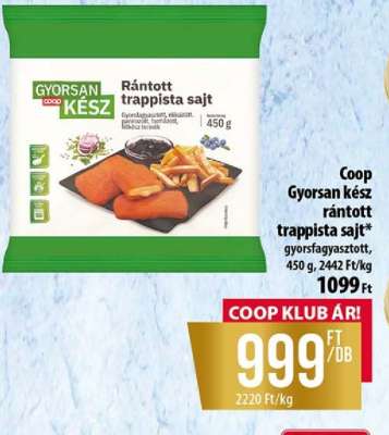 Coop Gyorsan kész rántott trappista sajt