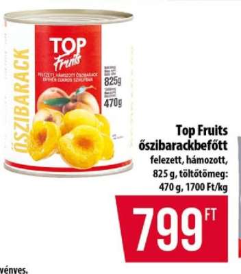 Top Fruits őszibarackbefőtt