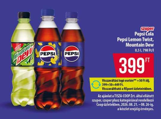 Pepsi Cola, Pepsi Lemon Twist, Mountain Dew