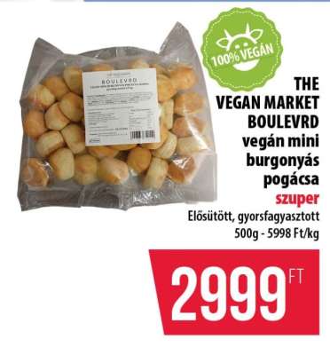 THE VEGAN MARKET BOULEVRD vegán mini burgonyás pogácsa