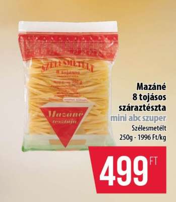 Mazané 8 tojásos száraztészta