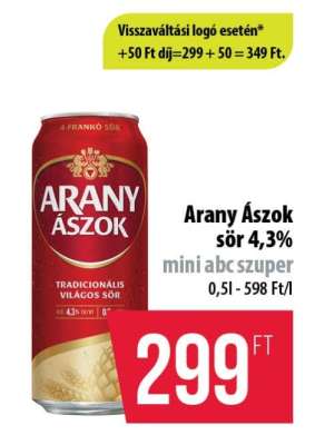 Arany Ászok sör 4,3%